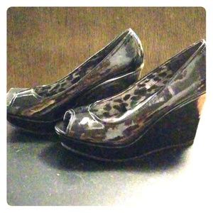 NWOT Express Peep Toe Wedges